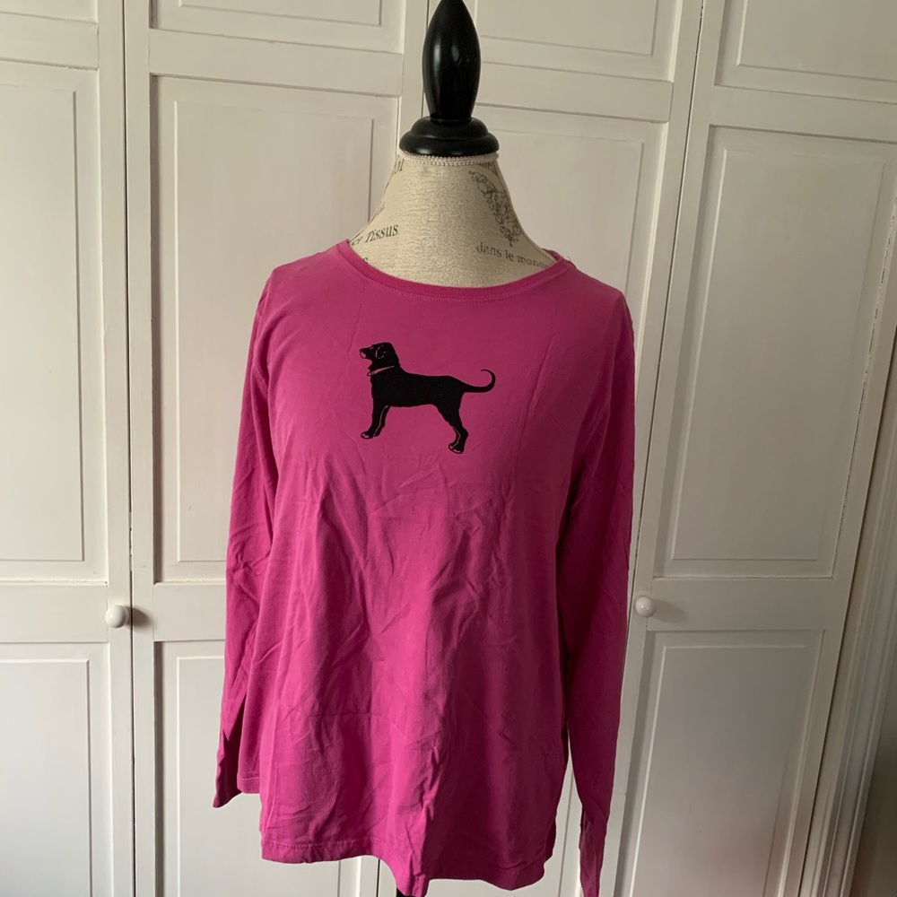 Pink Black Dog Long-Sleeve Tee